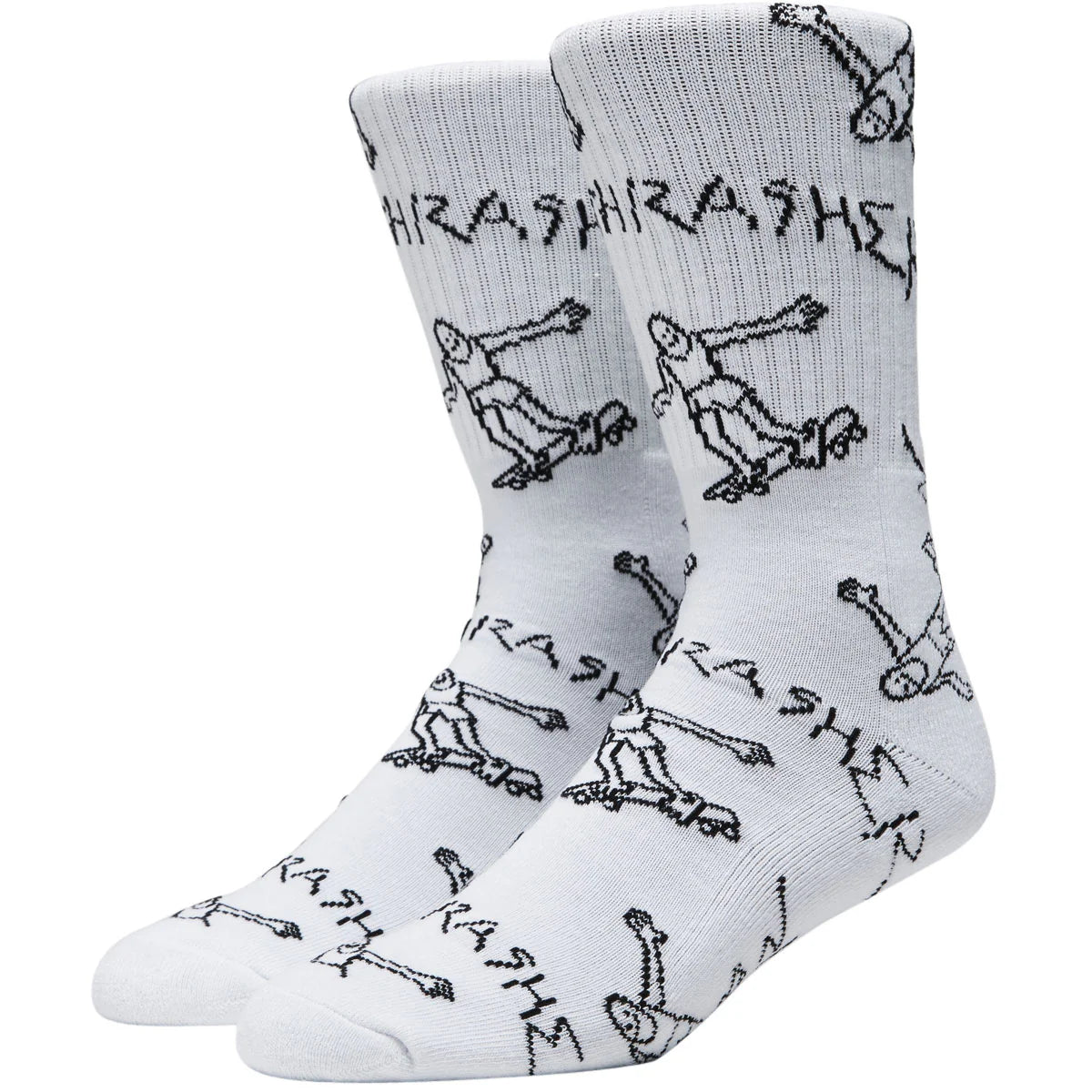 Thrasher Gonz Crew Socks: White