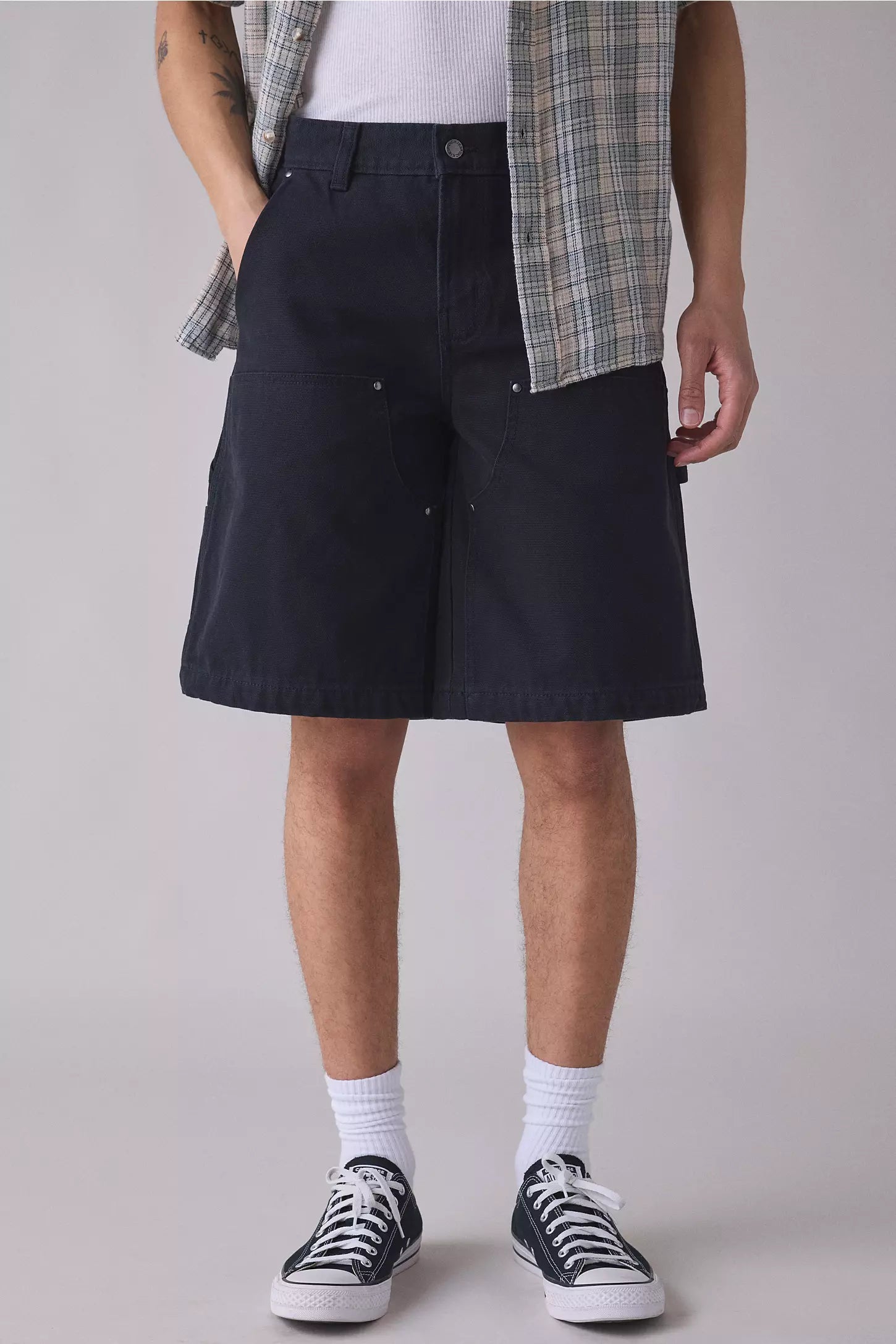 Dickies Canvas Loose Double Knee Shorts Black | Rose Street Skateshop