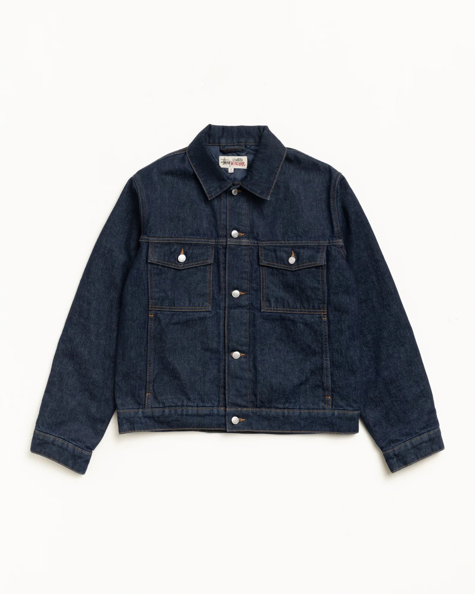 ジャケット・アウター stussy trucker jacket rinsed indigo L Stüssy Lined Denim Trucker Jacket Rinsed Indigo | Rose Street