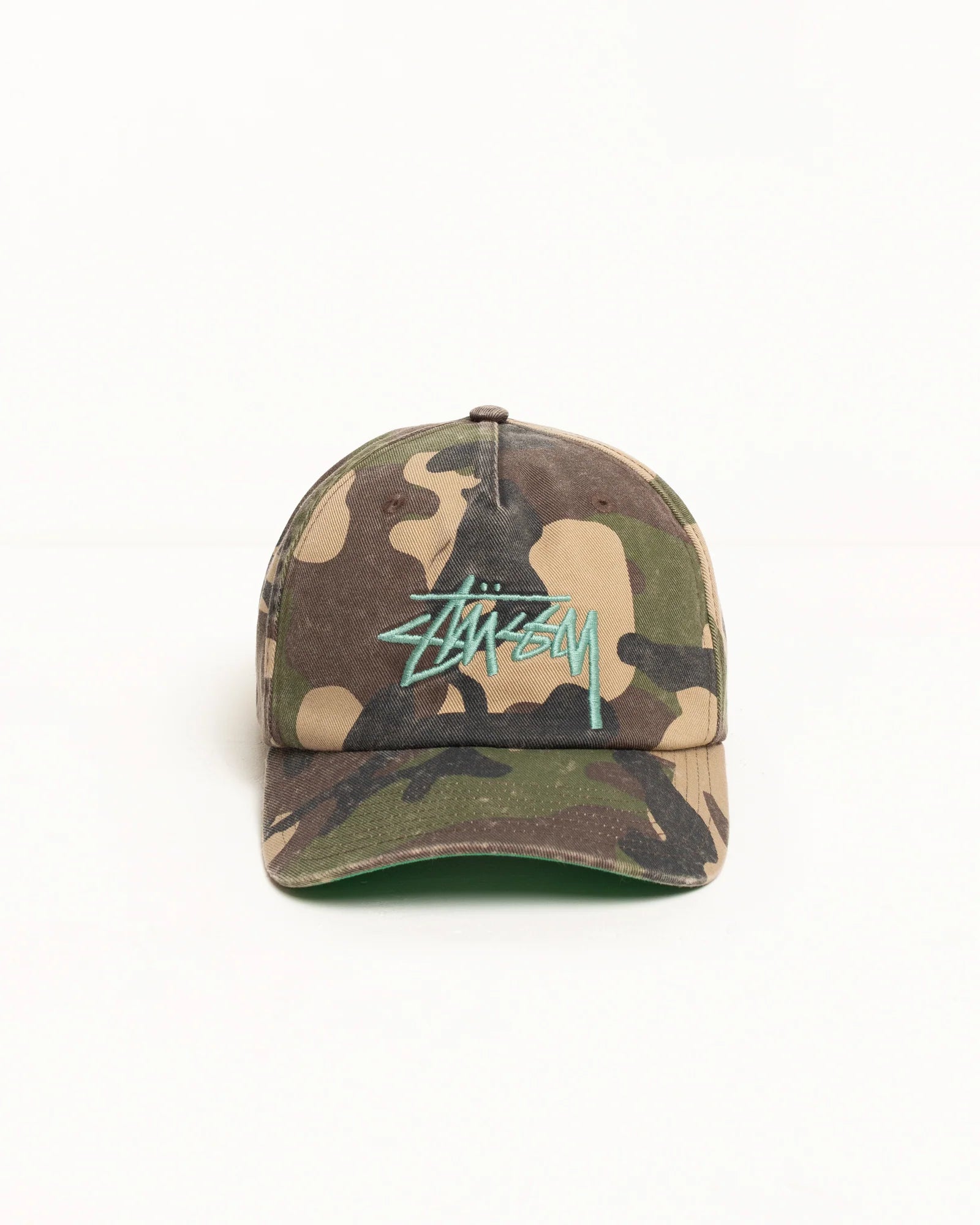 Stüssy Mid-Depth Big Stock Snapback Woodland Camo | Rose Street