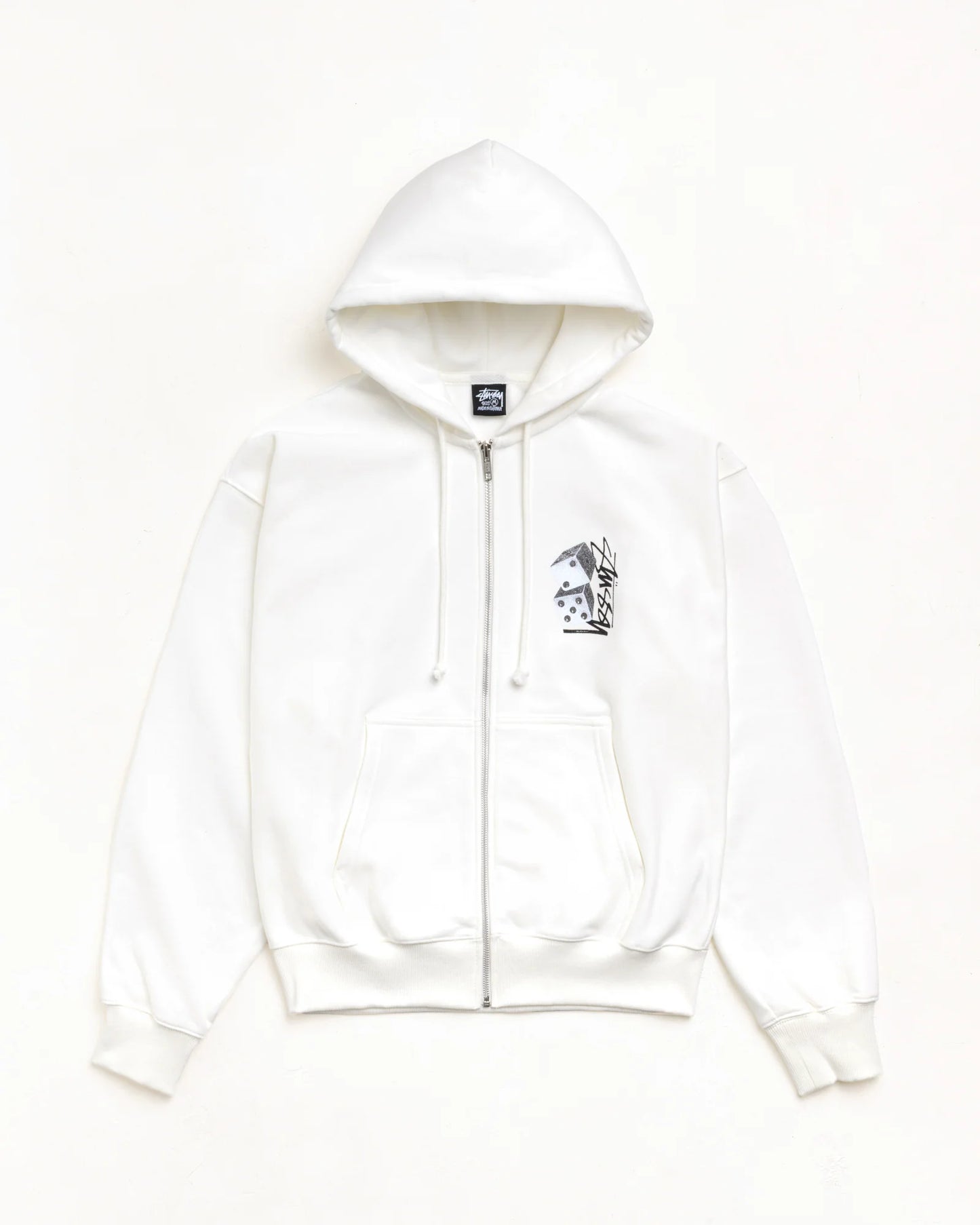 Stüssy Tall Dice Zip Hood: White