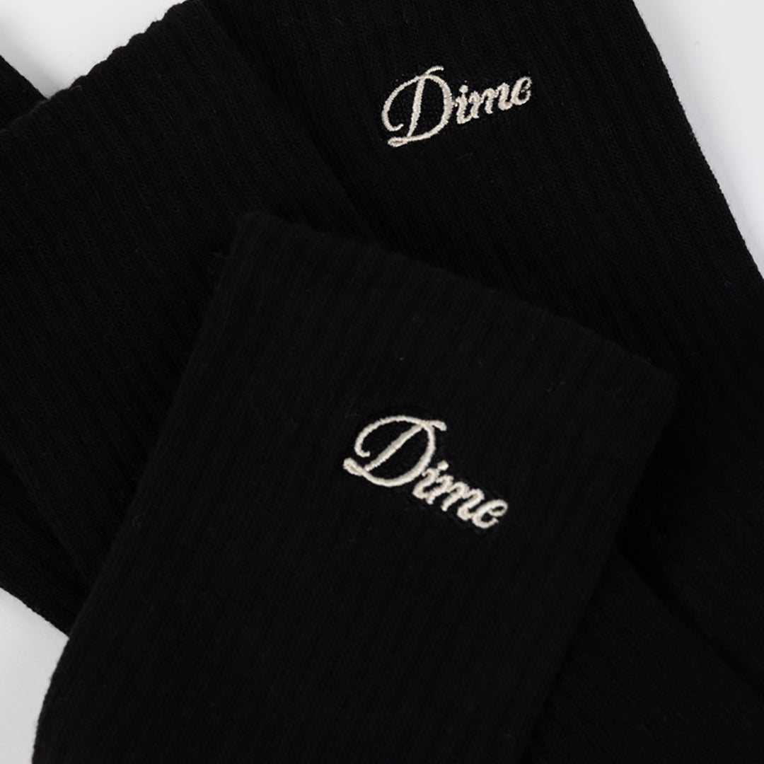 Dime Two Pack Crew Socks: Black