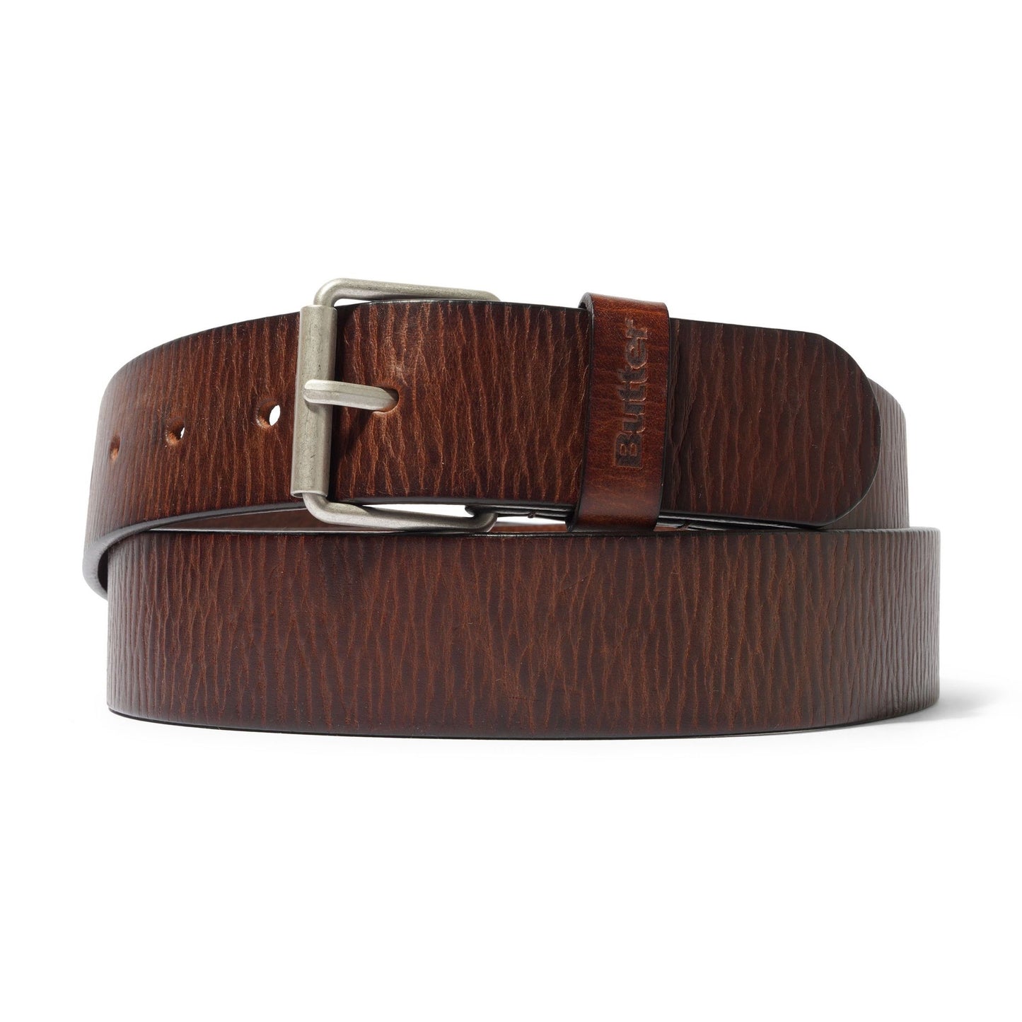 Butter Distressed Leather Belt Brown