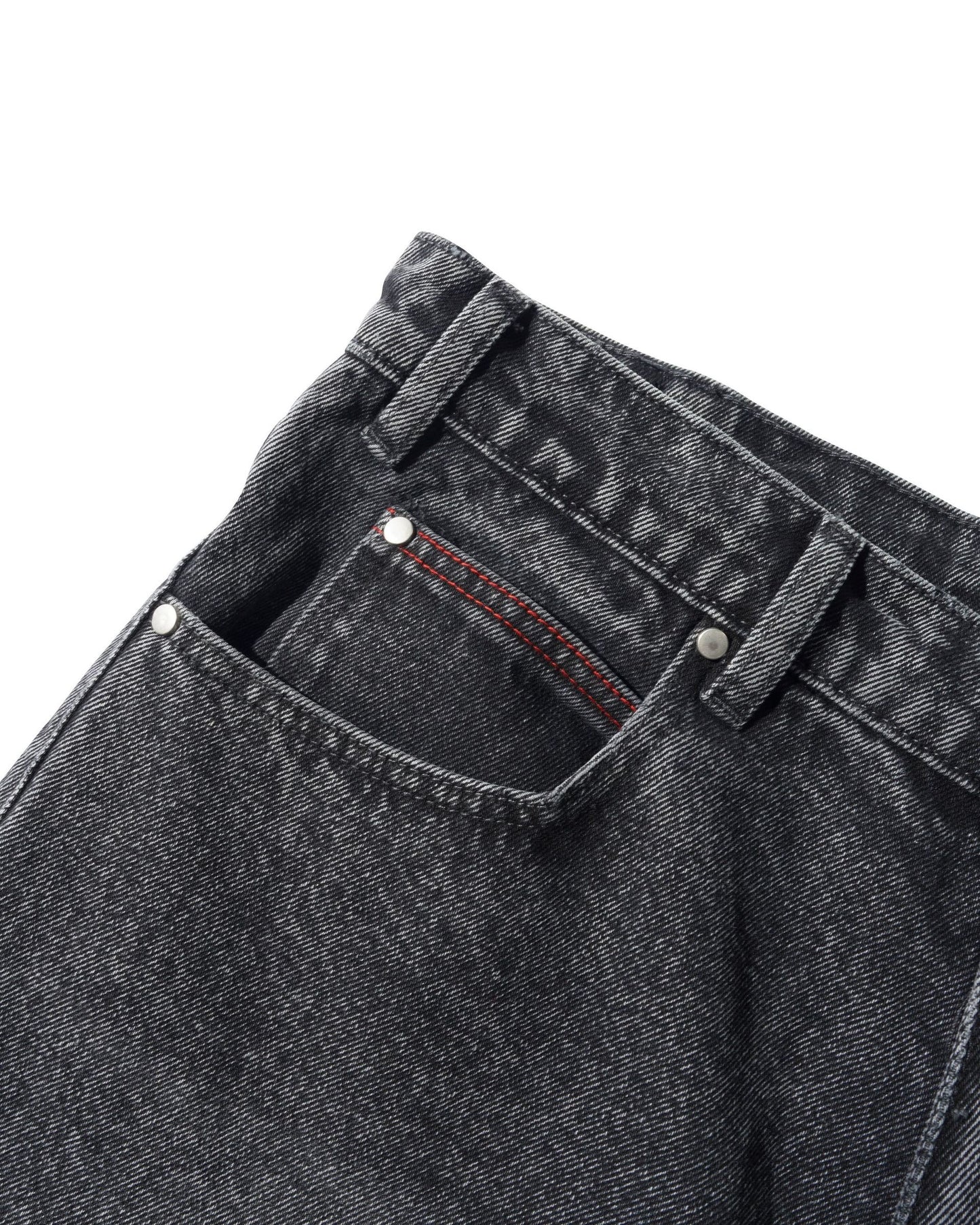 Butter Distressed Big Denim Shorts: Gun Metal