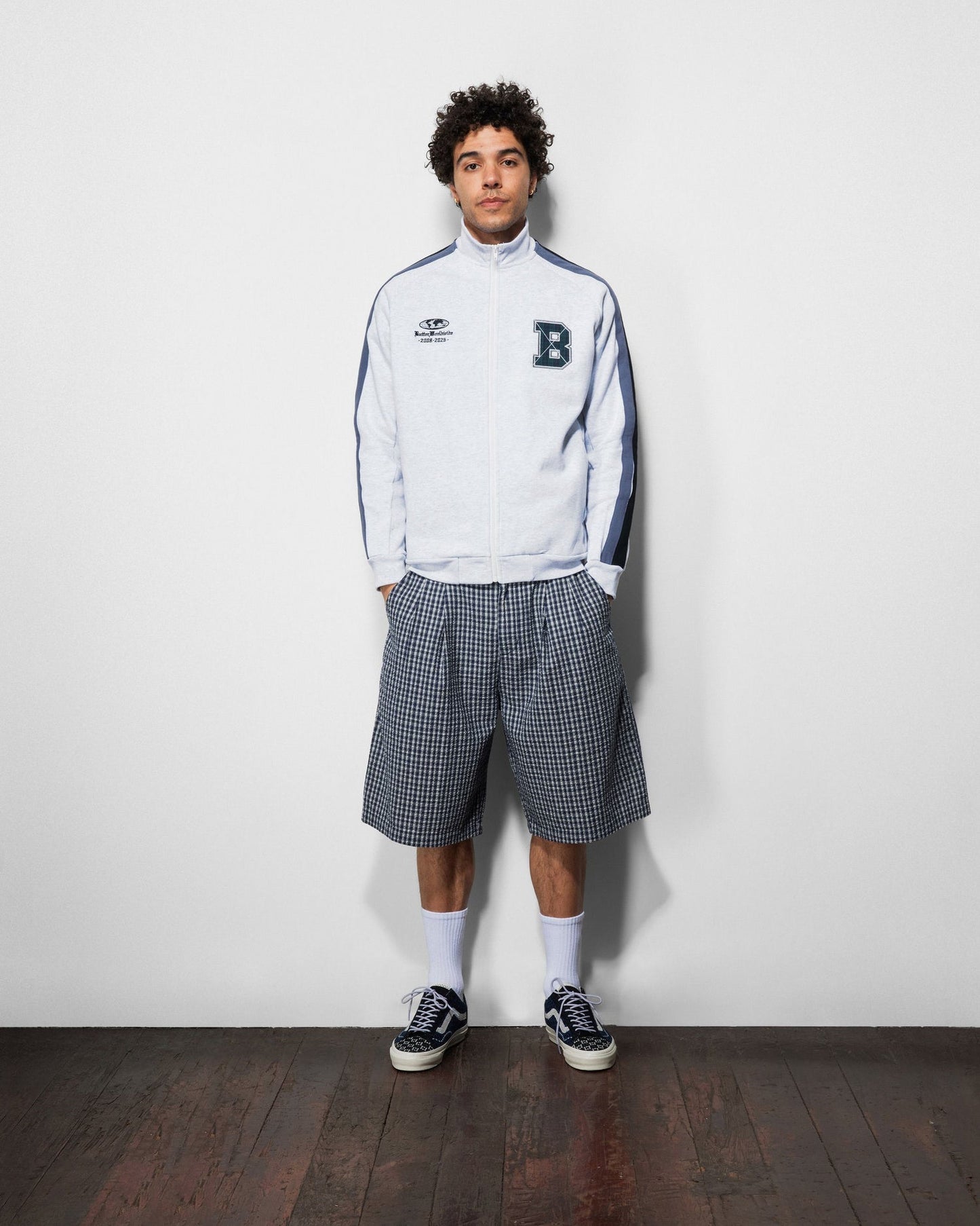 Butter Plaid Shorts Navy