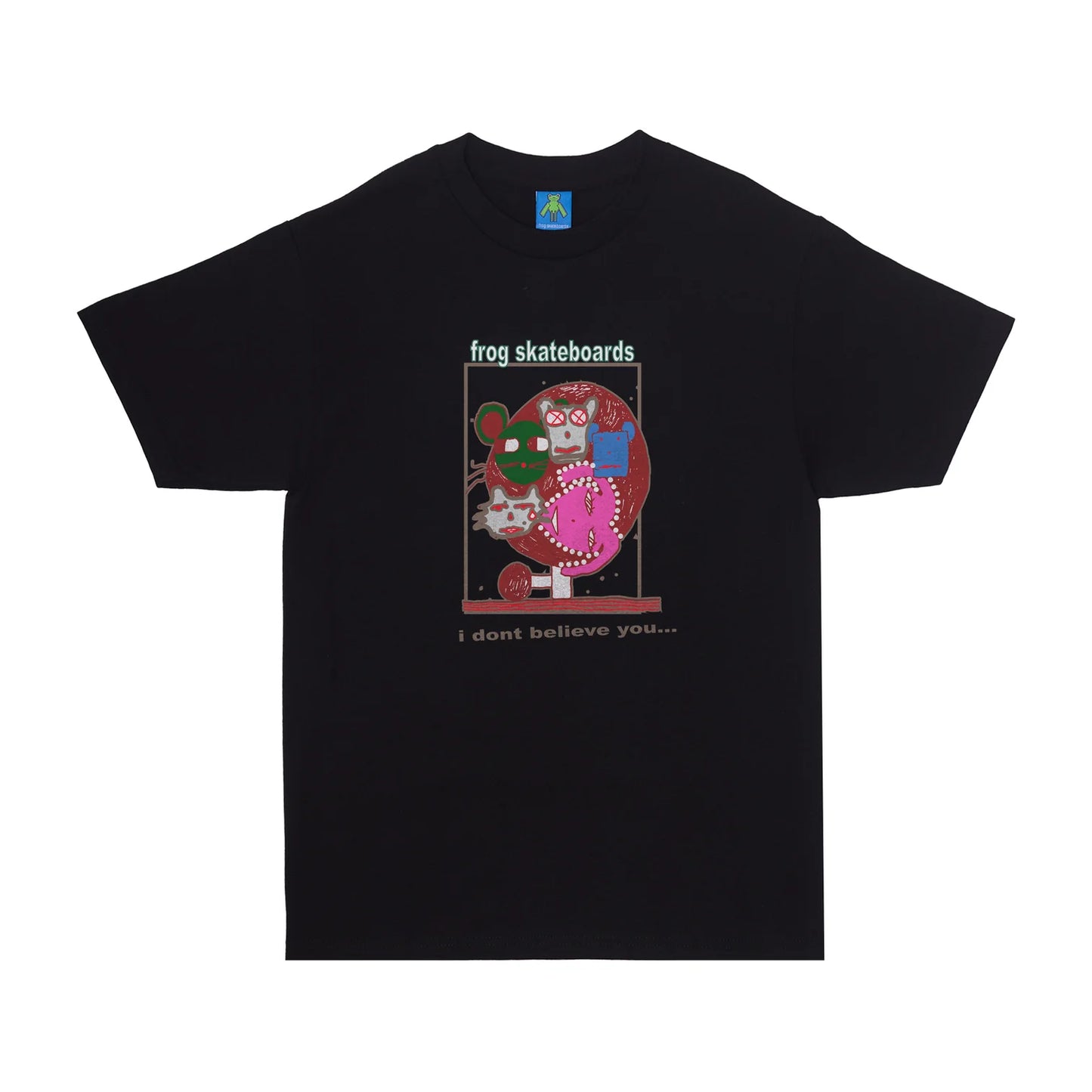 Frog I don't believe you Tee Black