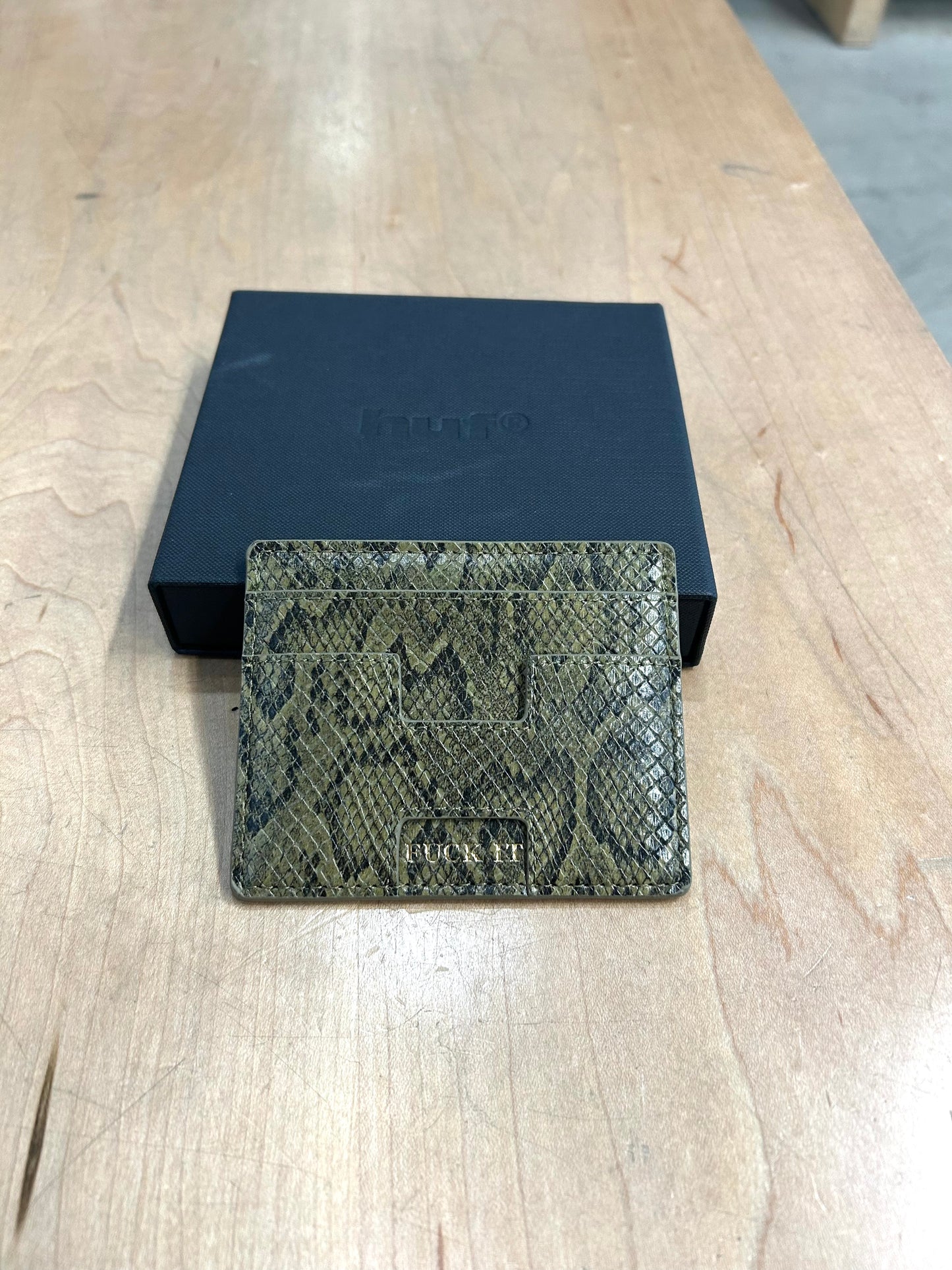 Huf Fuck It Snakeskin Cardholder Green
