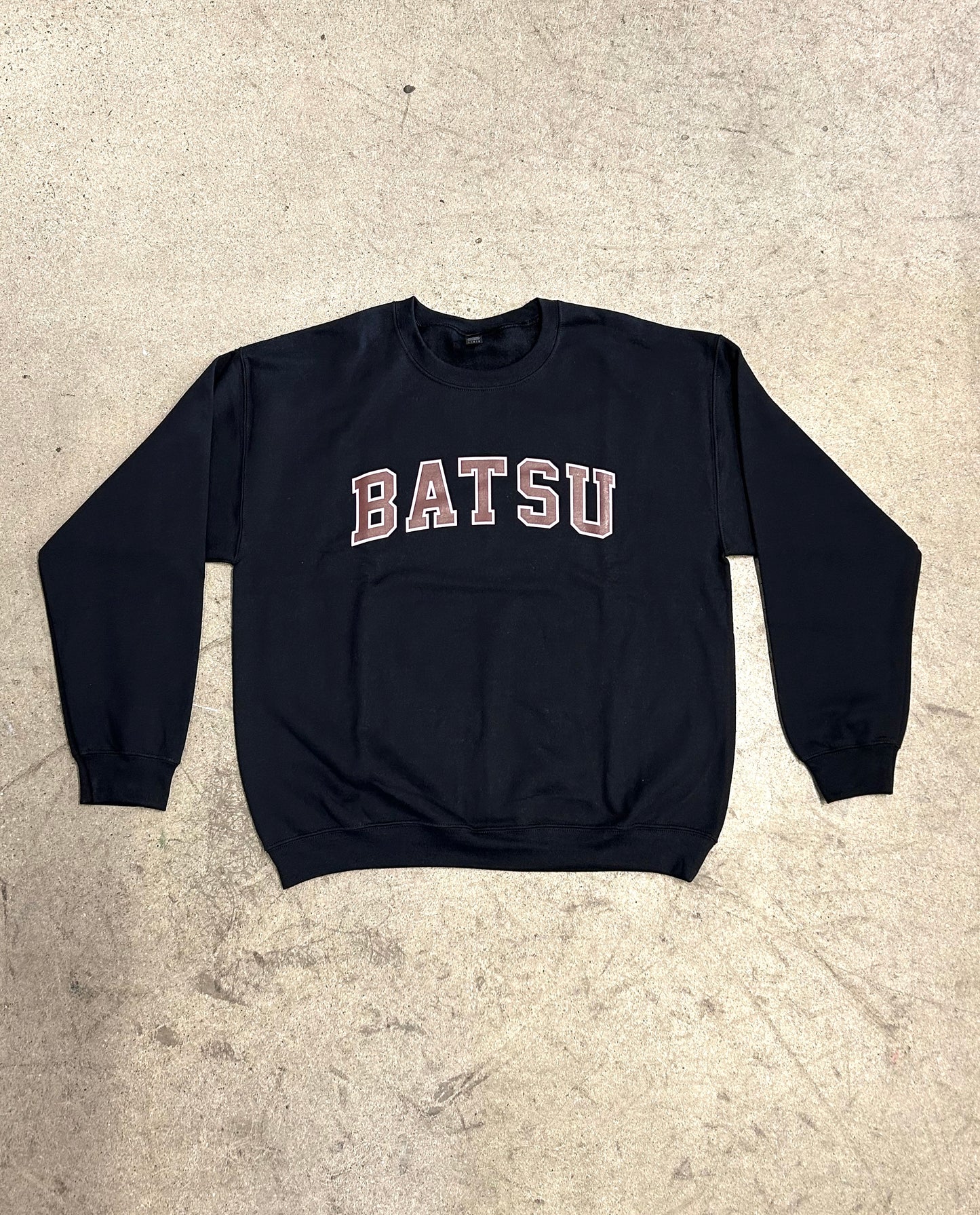 Batsu Collegiate Logo Crew Black