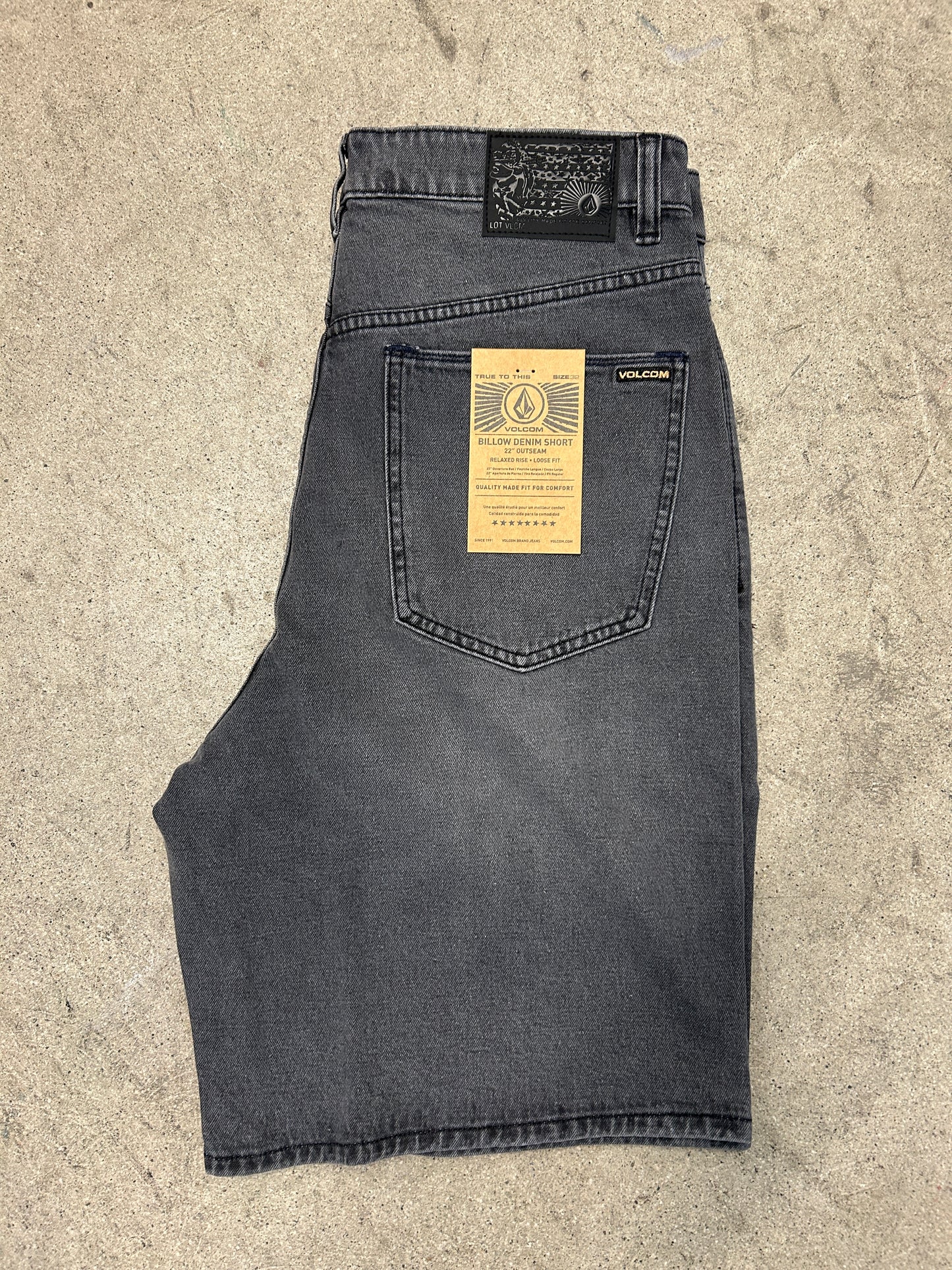 Volcom Billow Denim Shorts Concrete