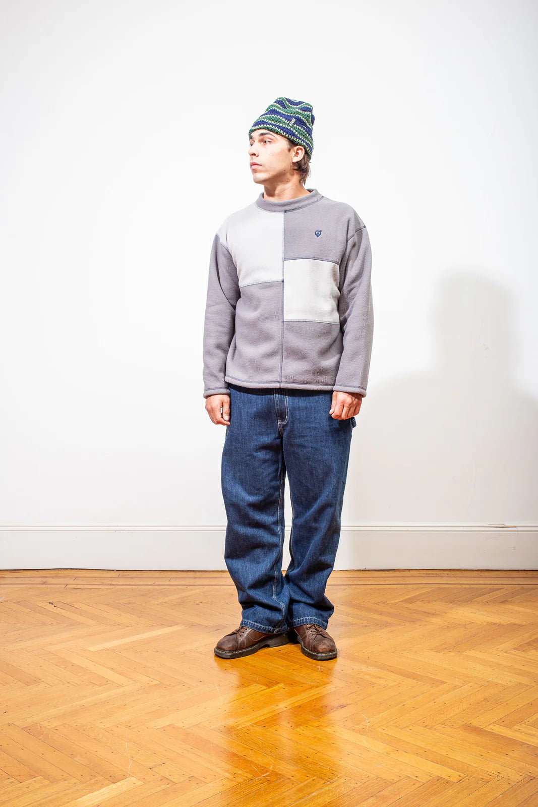 Sexhippies Box Fleece Mock Neck Light Grey