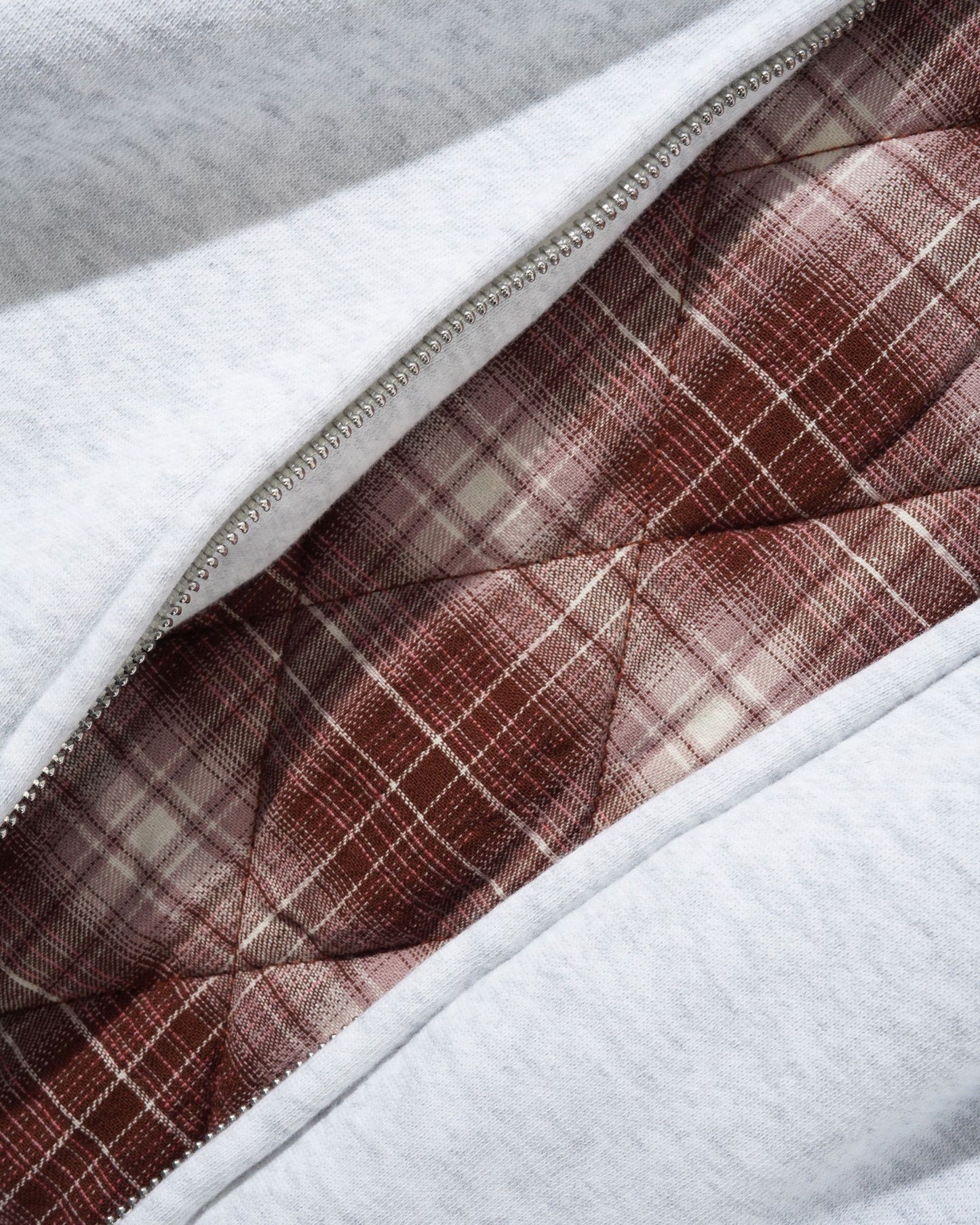 Butter Plaid Lined Zip-Thru Hood Ash