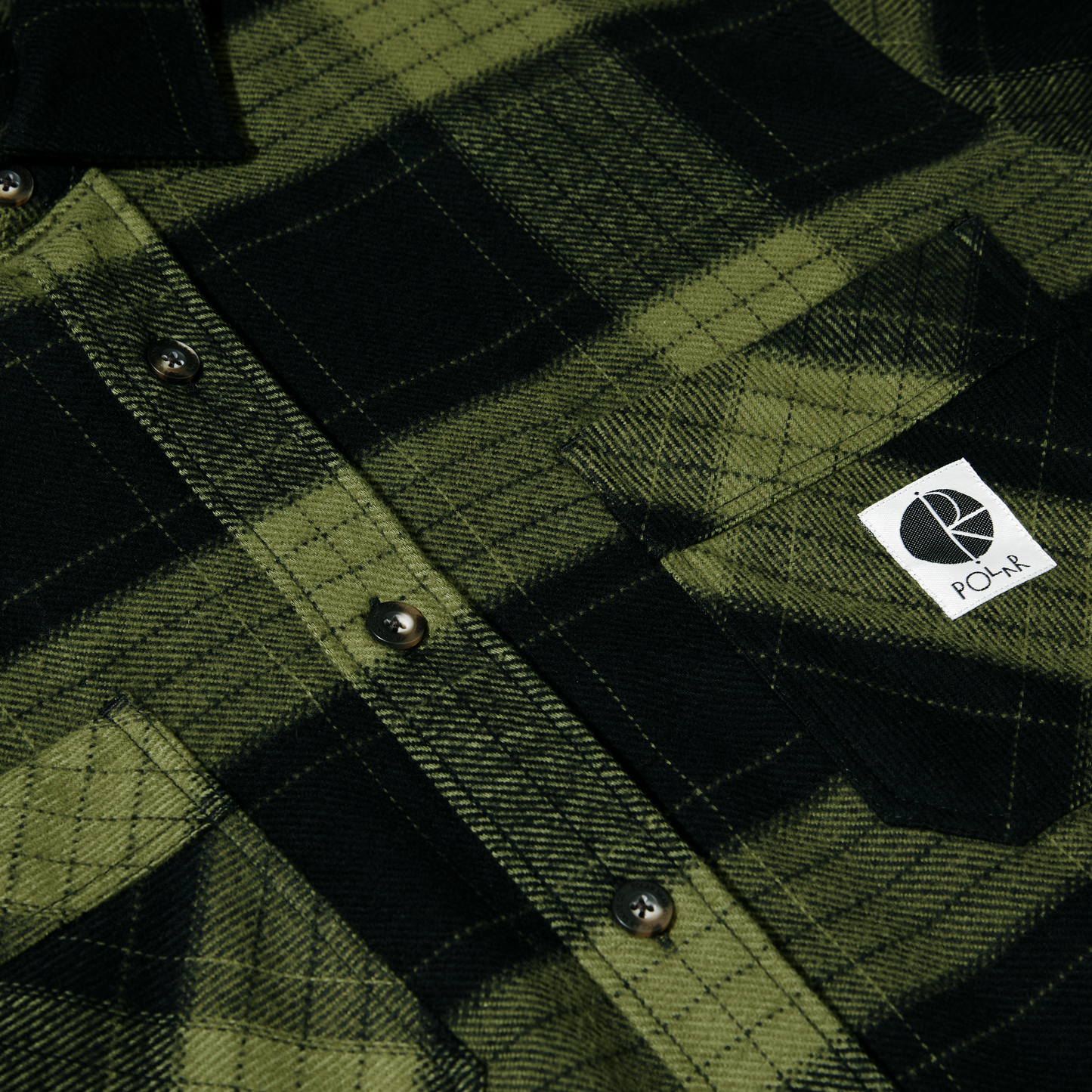 Polar Mike LS Shirt Flannel Black/Army Green
