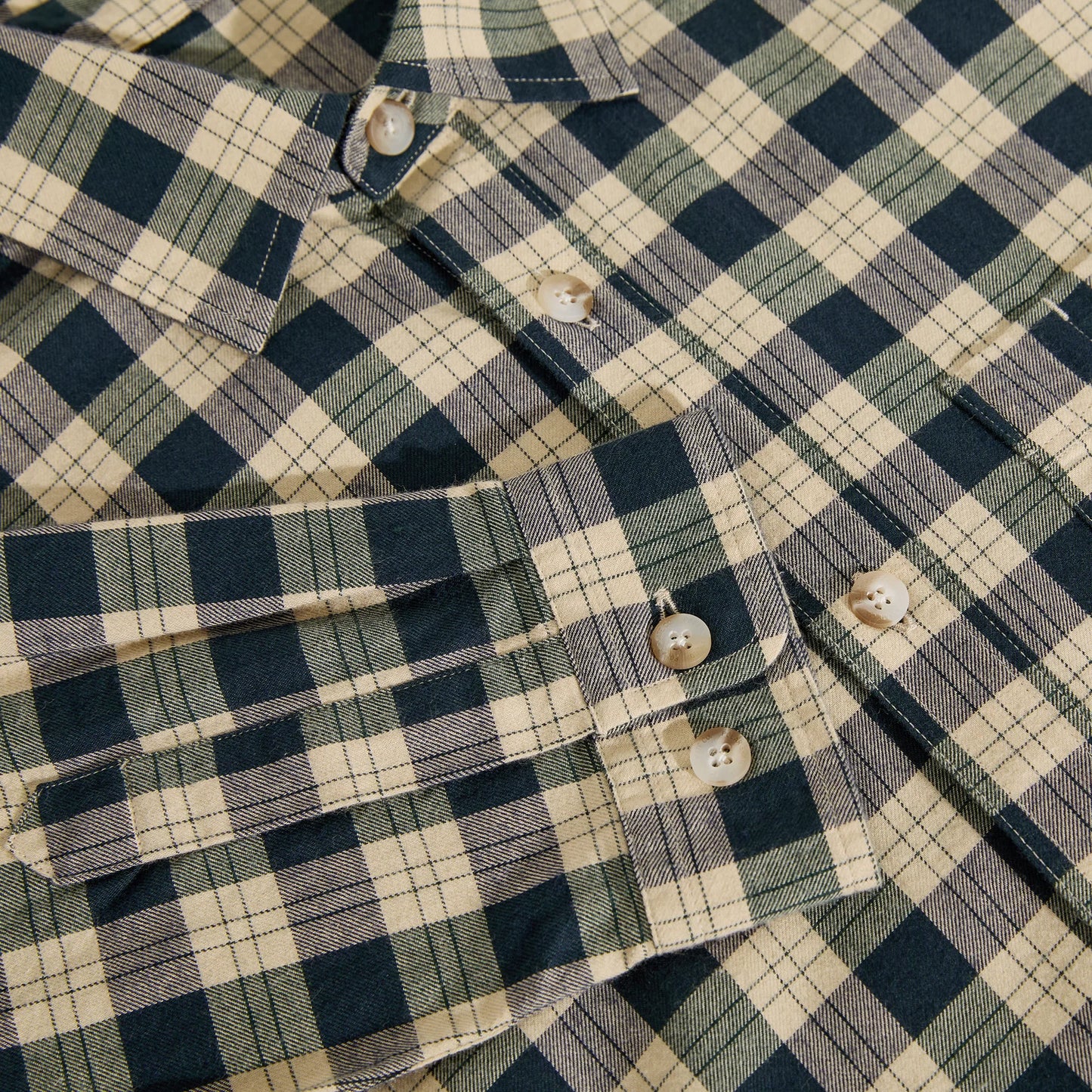 Polar Mitchell LS Shirt: Teal/Butter