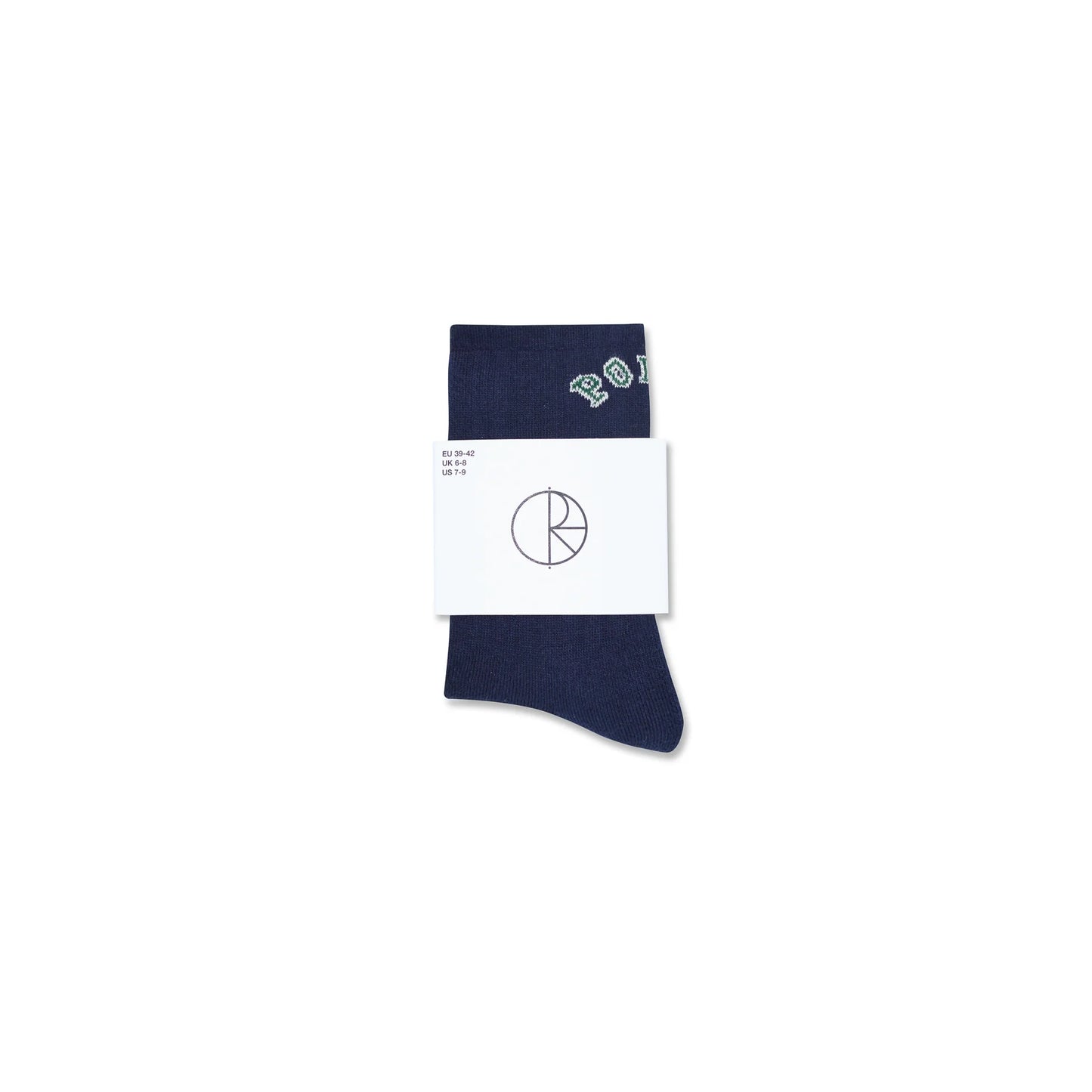 Polar Large Rib Socks College Logo: Dk Blue