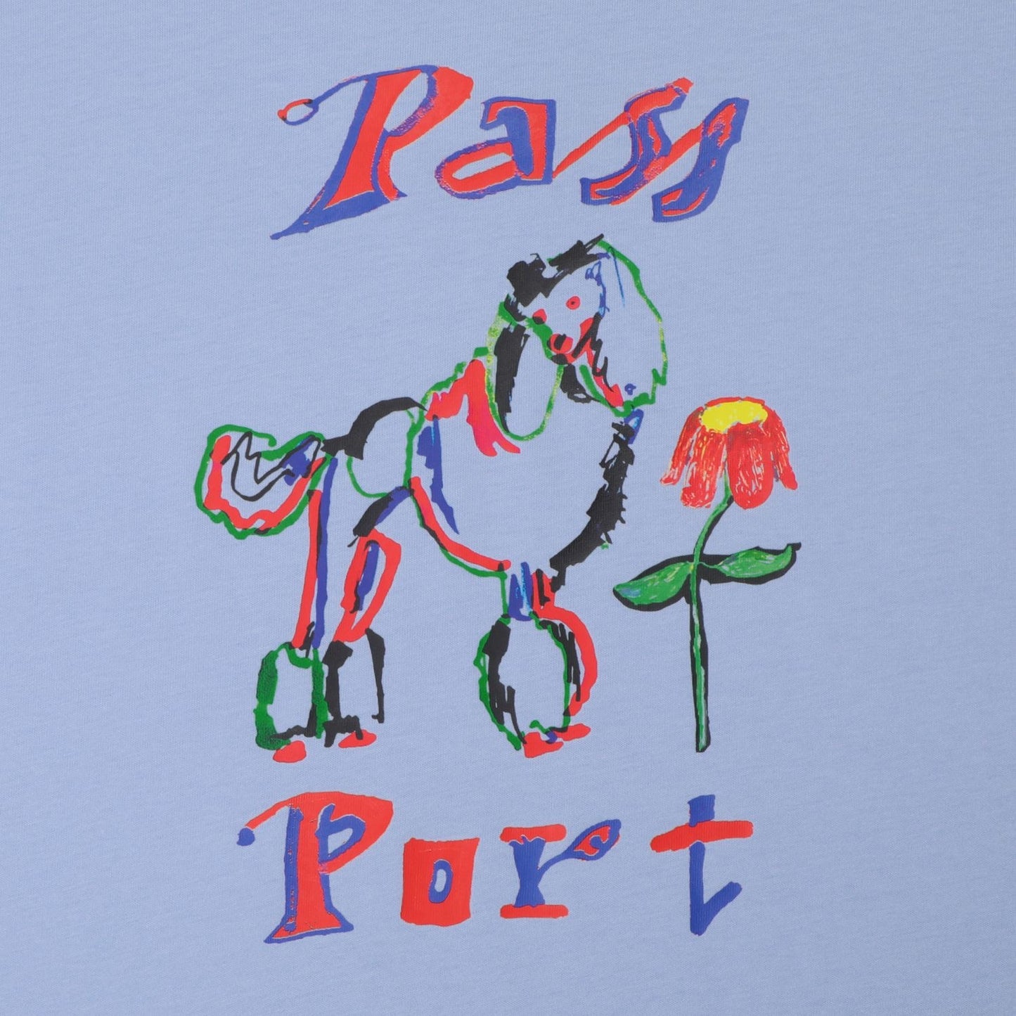 Pass-Port Poodle Organic Tee Powder Blue