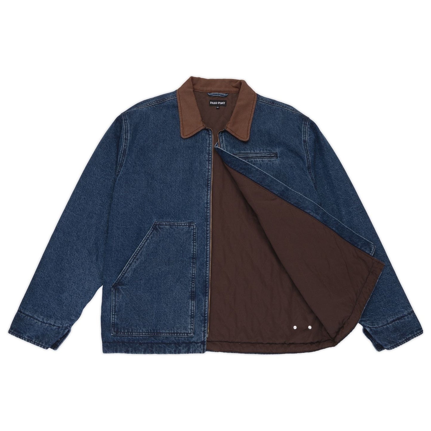 Pass-Port Recycled Denim Packers Jacket: Washed Dark Indigo