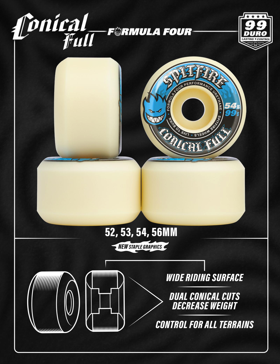Spitfire F4 Conical Full Blue Flame 99du: Assorted Sizes