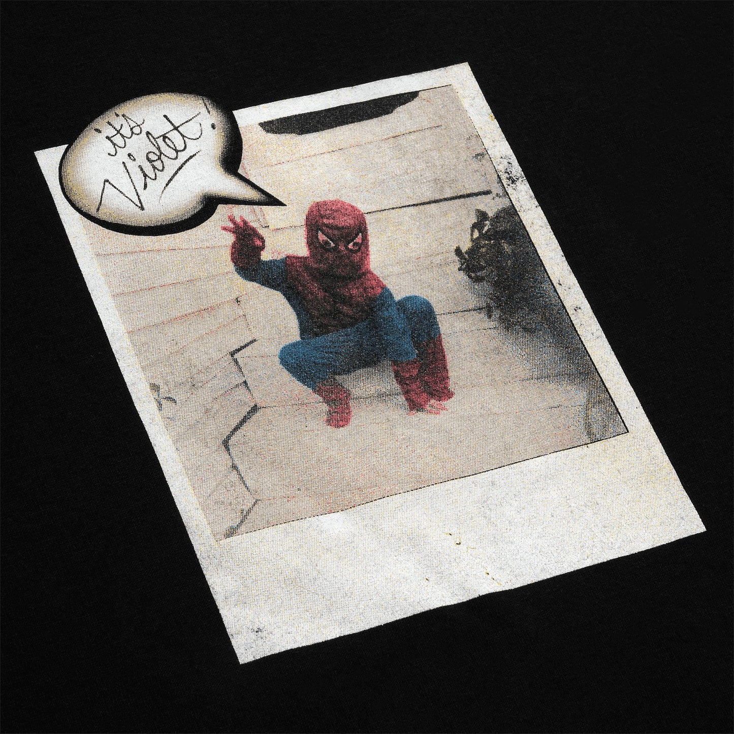 Violet Spiderman Polaroid Tee Black