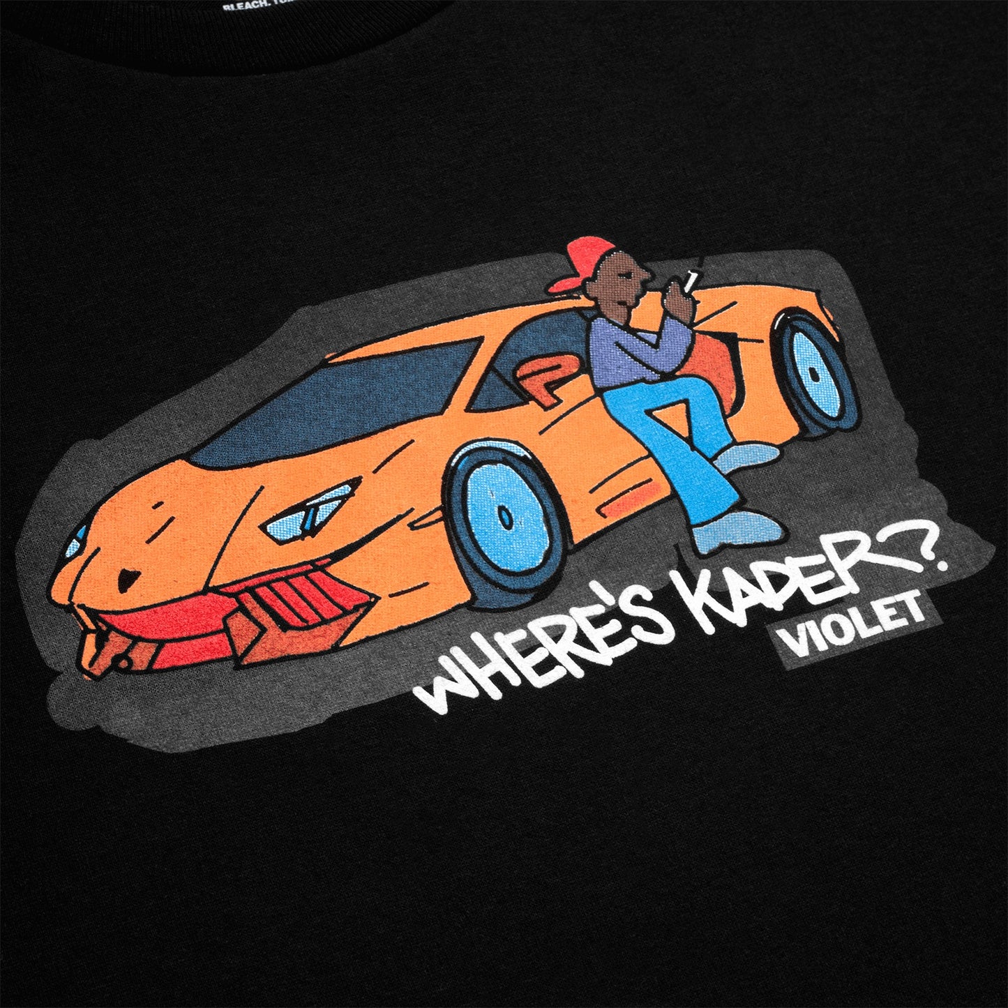 Violet "Where's Kader" Tee Black