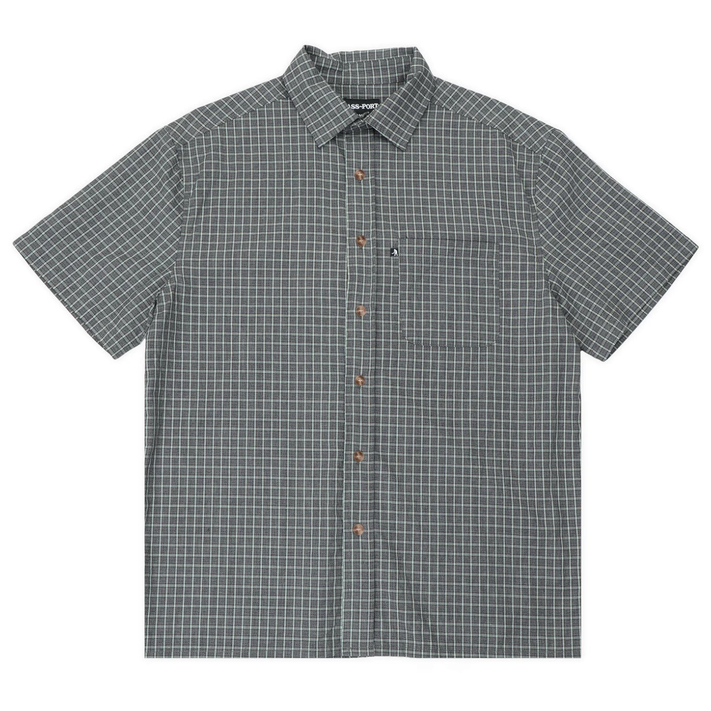 Pass-Port Workers Check Shirt Short-Sleeve Grey