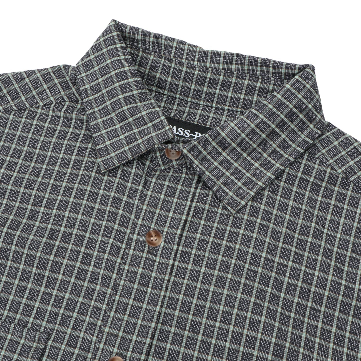 Pass-Port Workers Check Shirt Short-Sleeve Grey