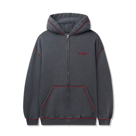 Butter Jive Zip-Thru Hood: Washed Black