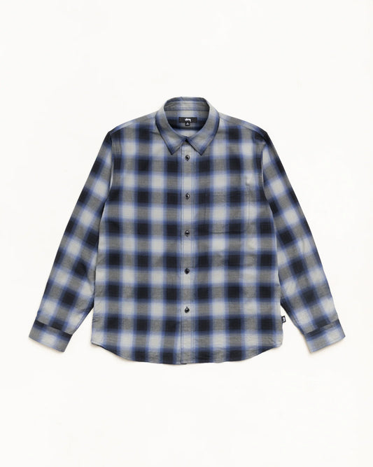 Stüssy Beach Ombre Plaid Shirt Black