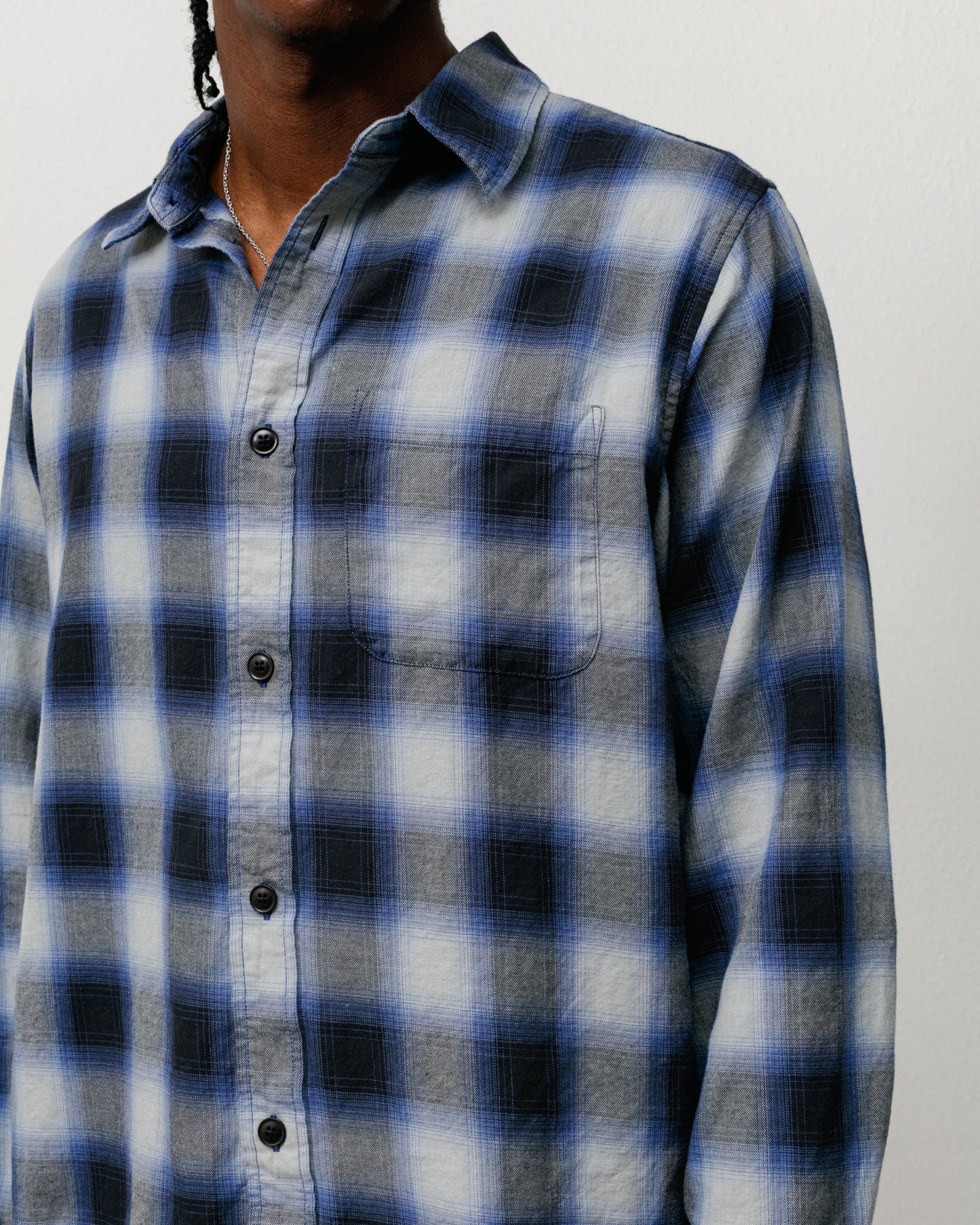 Stüssy Beach Ombre Plaid Shirt Black