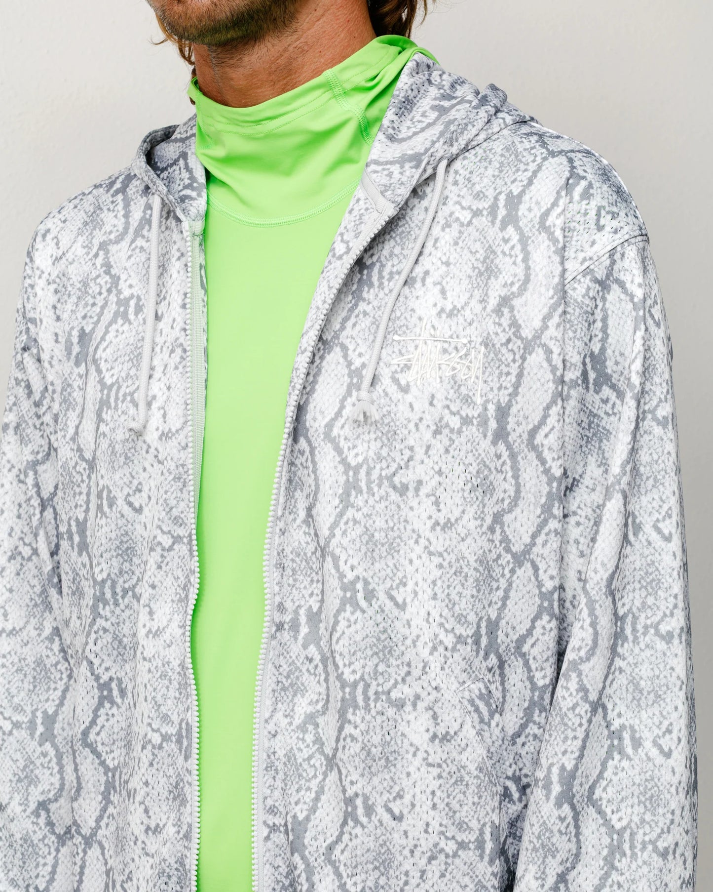 Stüssy Athletic Mesh Zip Hoodie Snake