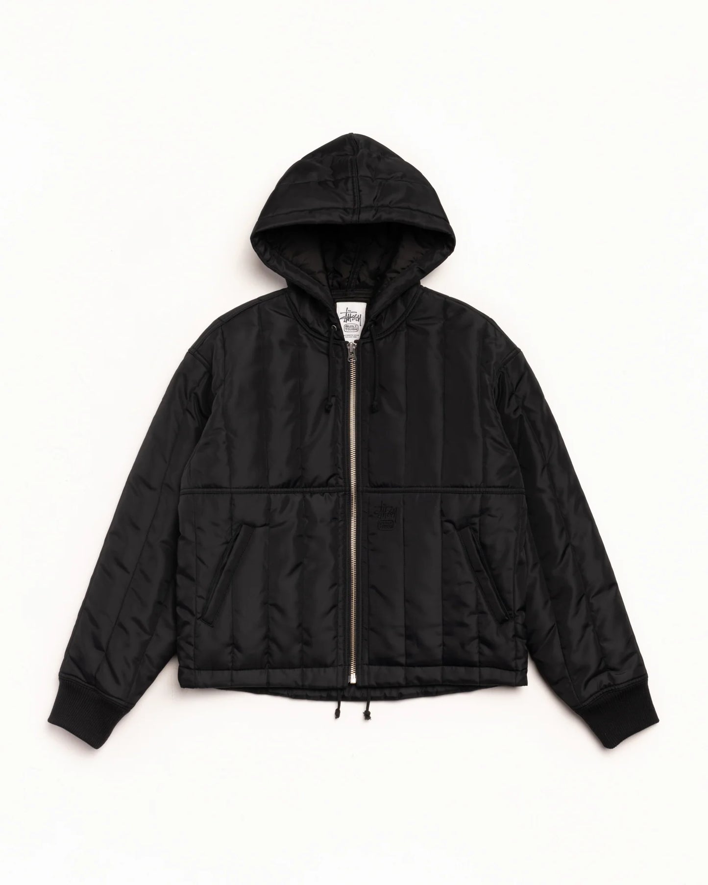 Stüssy Quilted Nylon Work Jacket: Black