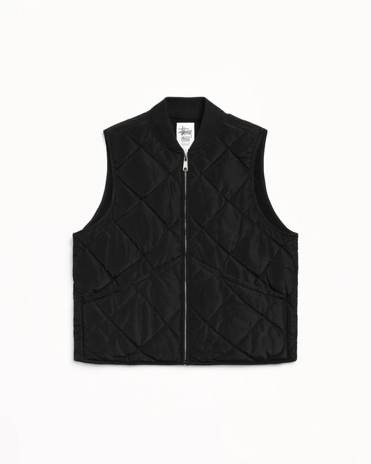Stüssy Thermal Lined Quilted Vest Black