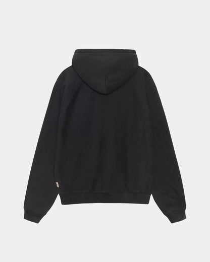 Stüssy Relaxed Zip Hoodie: Washed Black