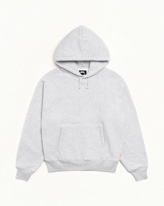 Stüssy Fleece Raglan Relaxed Hoodie: Ash Heather