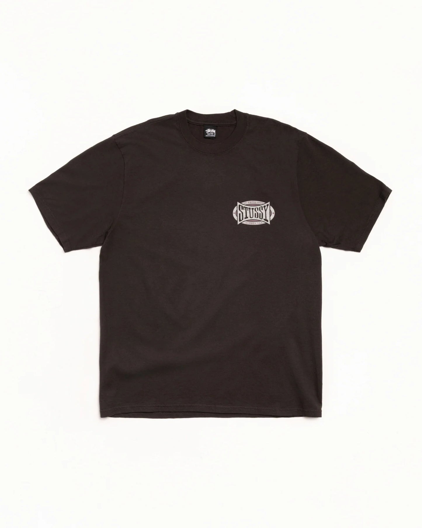 Stüssy Champion Oval Pig. Dyed Tee: Faded Black