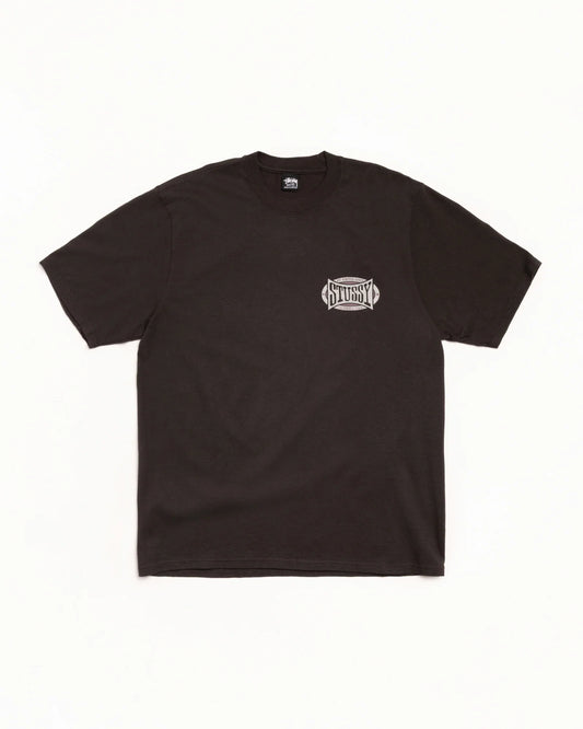 Stüssy Champion Oval Pig. Dyed Tee: Faded Black