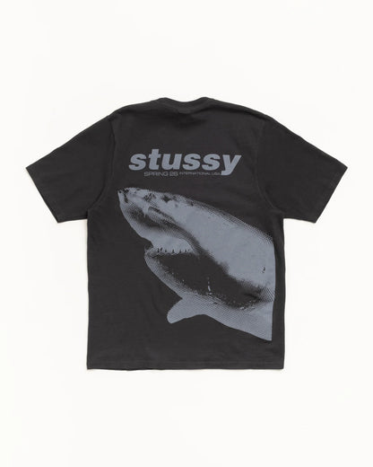 Stüssy Shark Pig. Dyed Tee: Faded Black