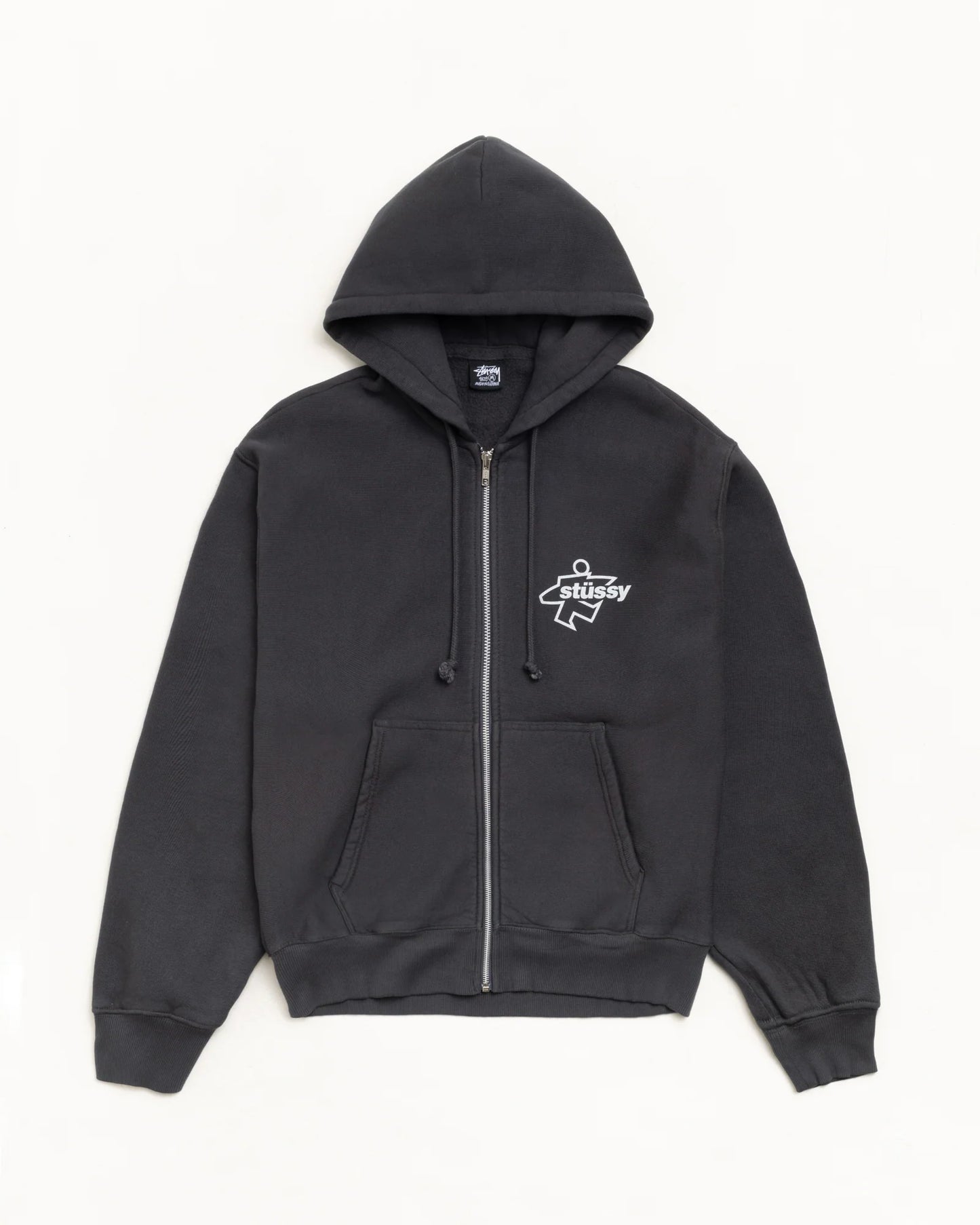 Stüssy Surf Size Gar Dyed Zip Hood Black