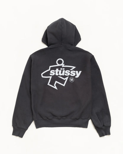 Stüssy Surf Size Gar Dyed Zip Hood Black