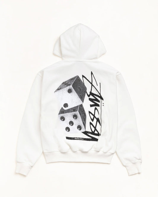 Stüssy Tall Dice Zip Hood: White
