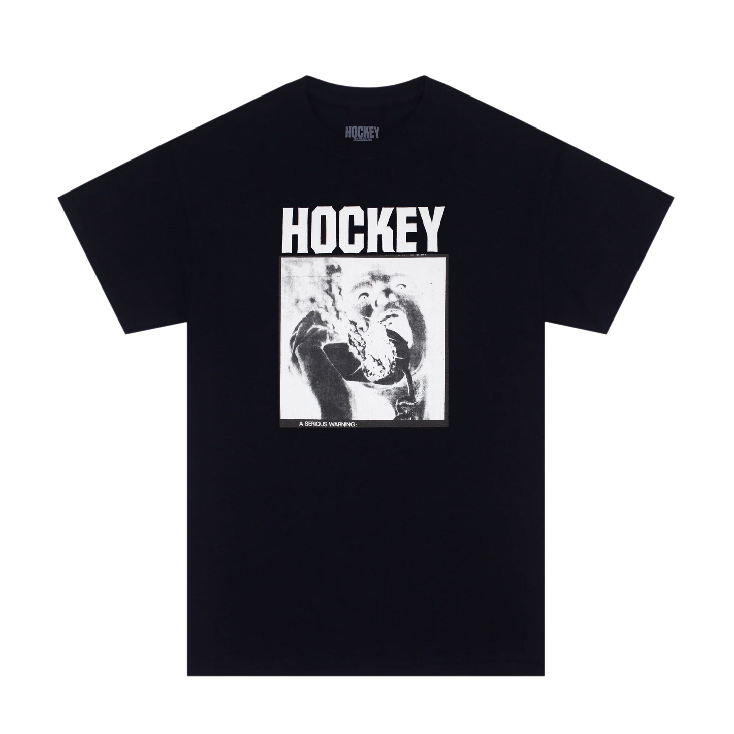 Hockey Serious Warning Tee Black