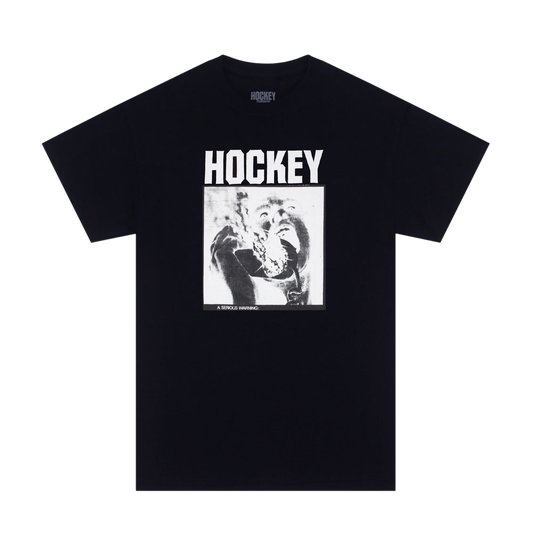 Hockey Serious Warning Tee Black
