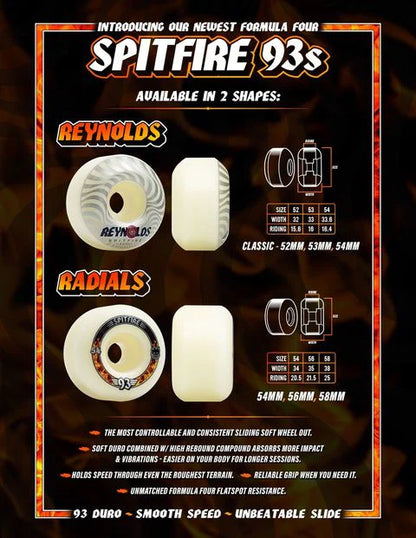 Spitfire F4 93du Radials Natural: 56MM (Blue)