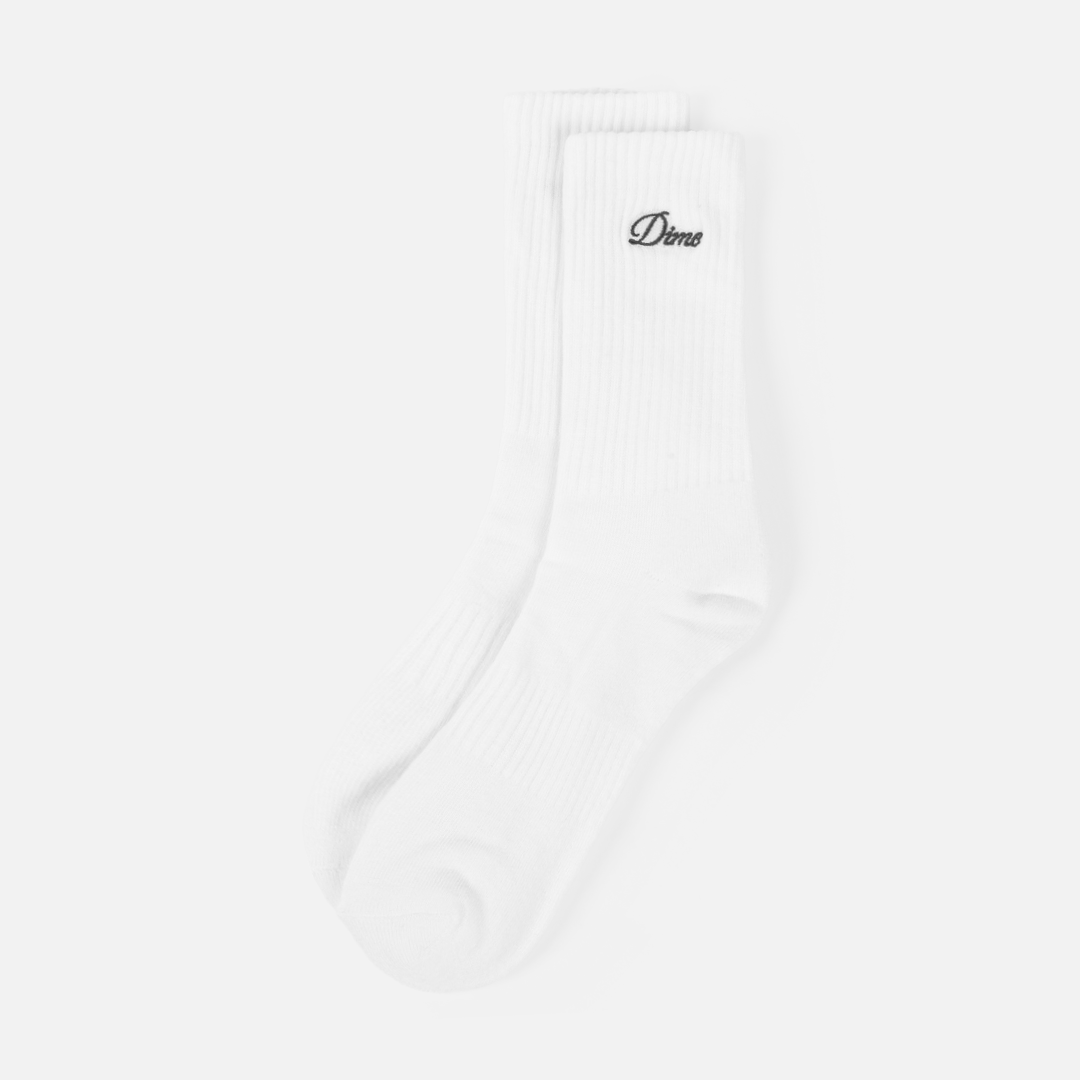Dime Two Pack Crew Socks: White