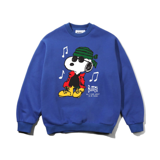 Butter Peanuts Music Crewneck Royal
