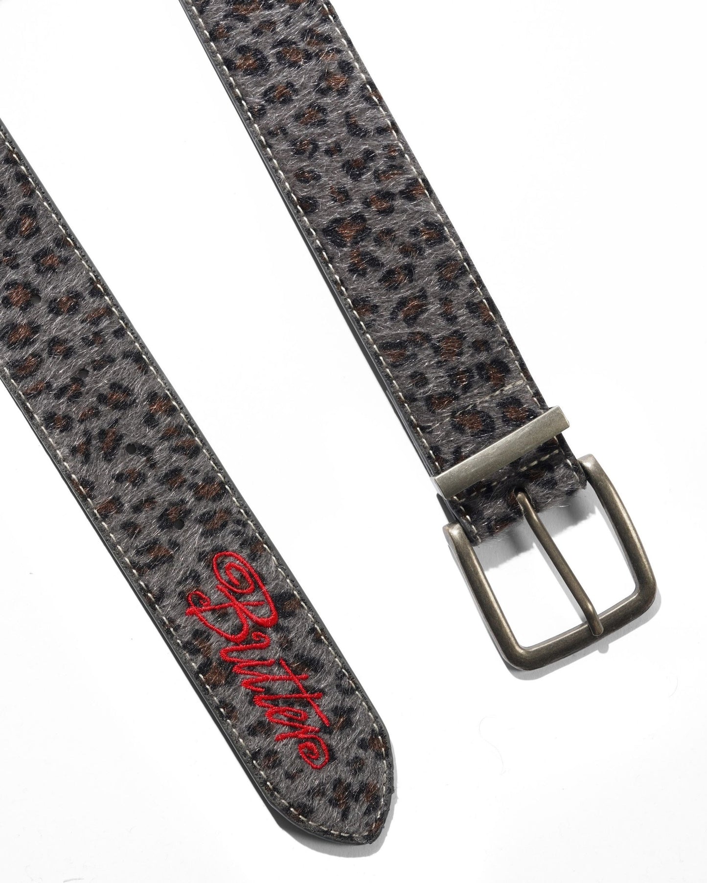 Butter Animal Hide Belt: Gray Leopard
