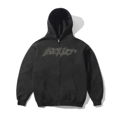 Butter Amplify Zip-Thru Hood Washed Black