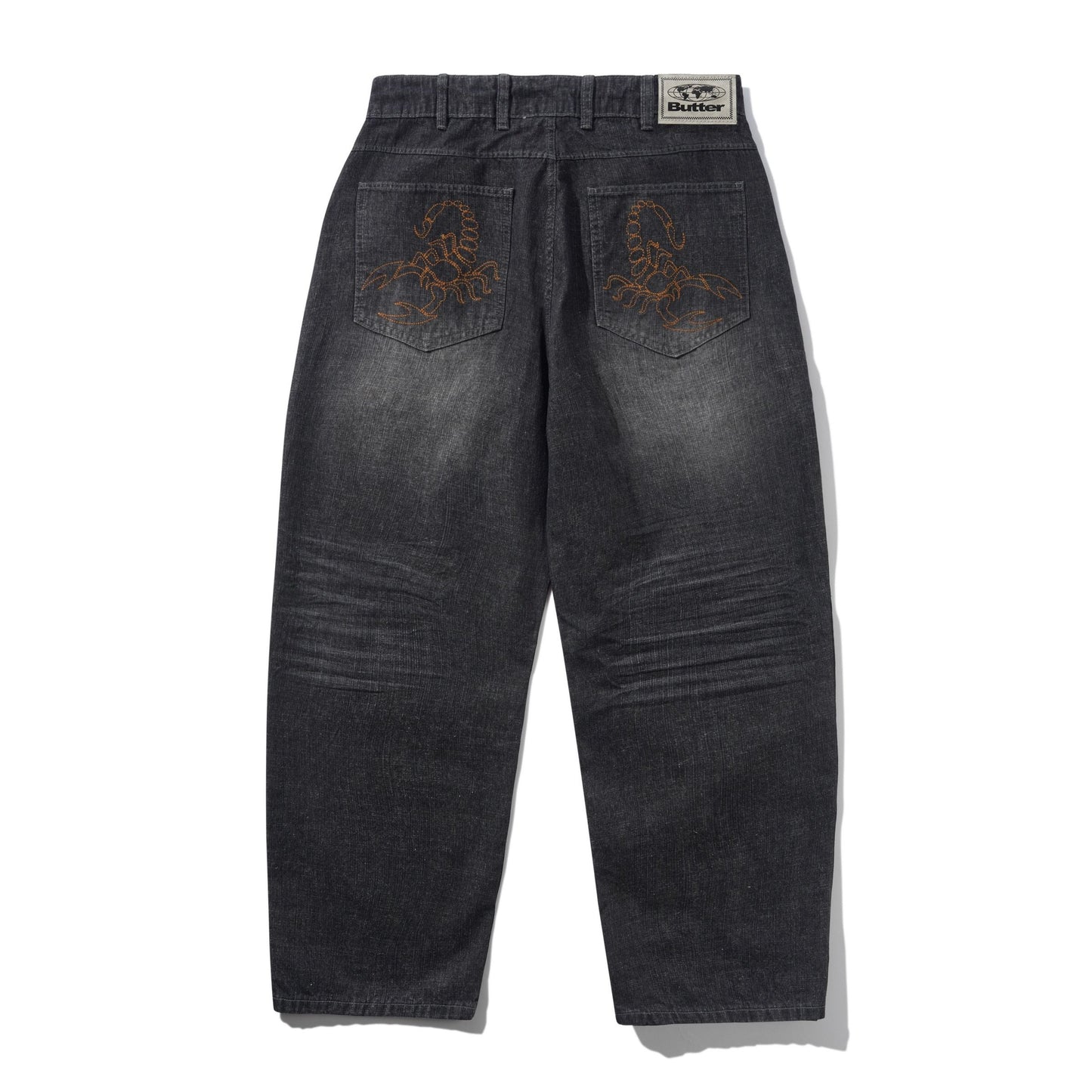 Butter Scorpion Stitch Denim Jeans: Slub Black
