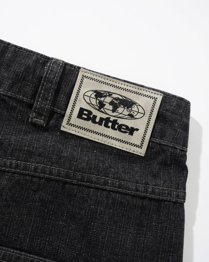 Butter Scorpion Stitch Denim Jeans: Slub Black