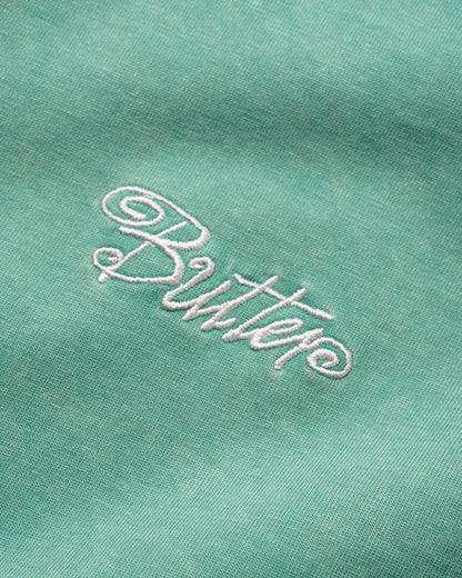 Butter Jive Overlock Stitch Tee: Distressed Jade