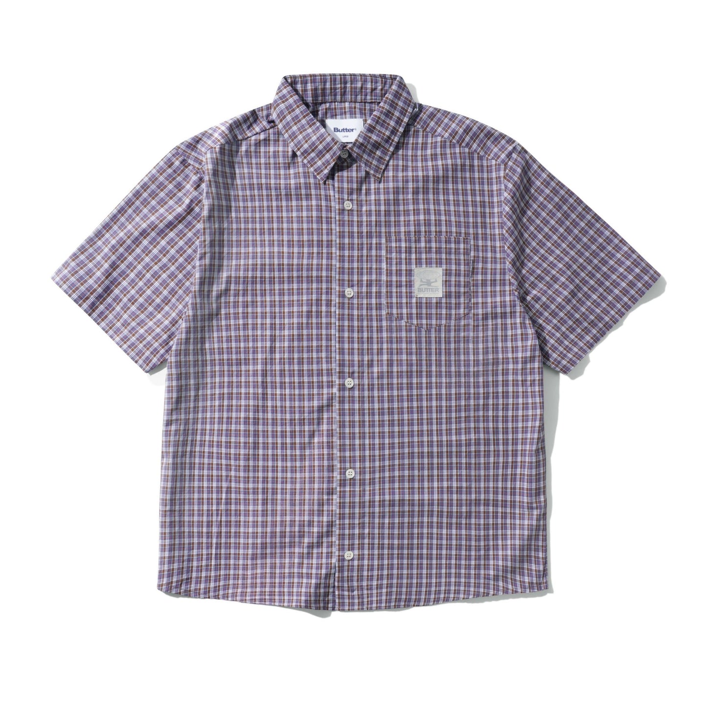 Butter Equipment S/S Shirt Navy/Brown